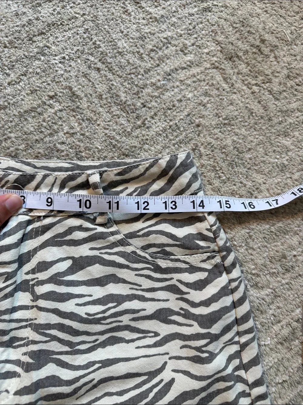 Zebra Print Denim Cutoff Shorts - Black & White